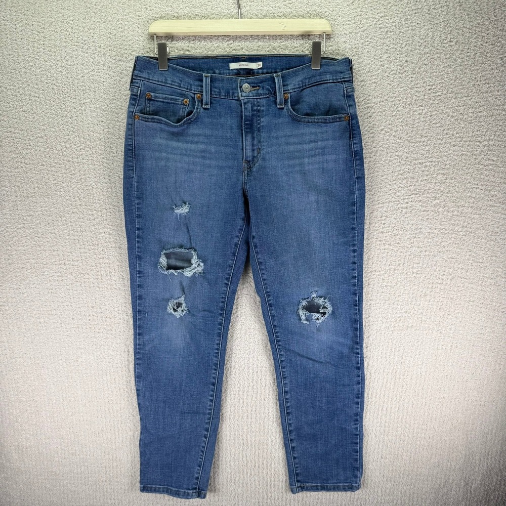 Levi's Boyfriend‎ Jeans Distressed Denim Relaxed Fit Blue Jeans Size 30